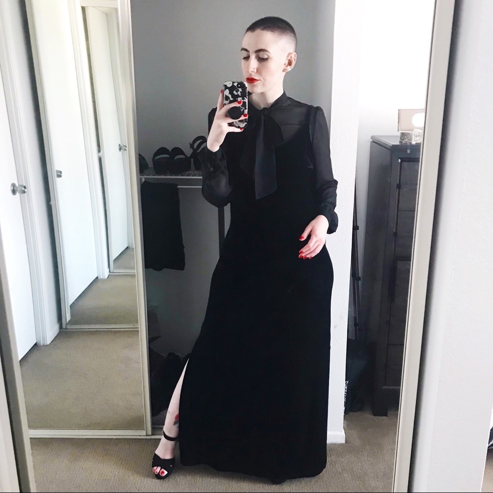 American Apparel Chiffon Bow Neck Blouse - Picture 8 of 8